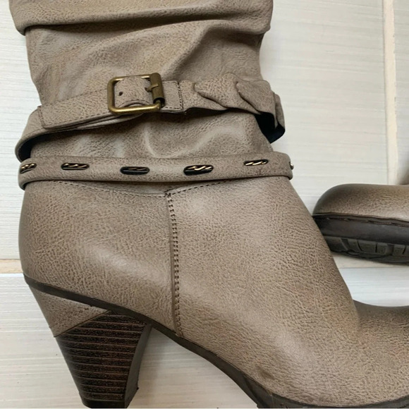 Vangelo Lined Heeled Strap Buckle Tall Boots 39 - Picture 6 of 16